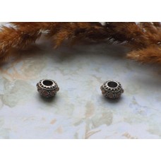 Бусины Pandora Style металлические со светло-розовыми стразами